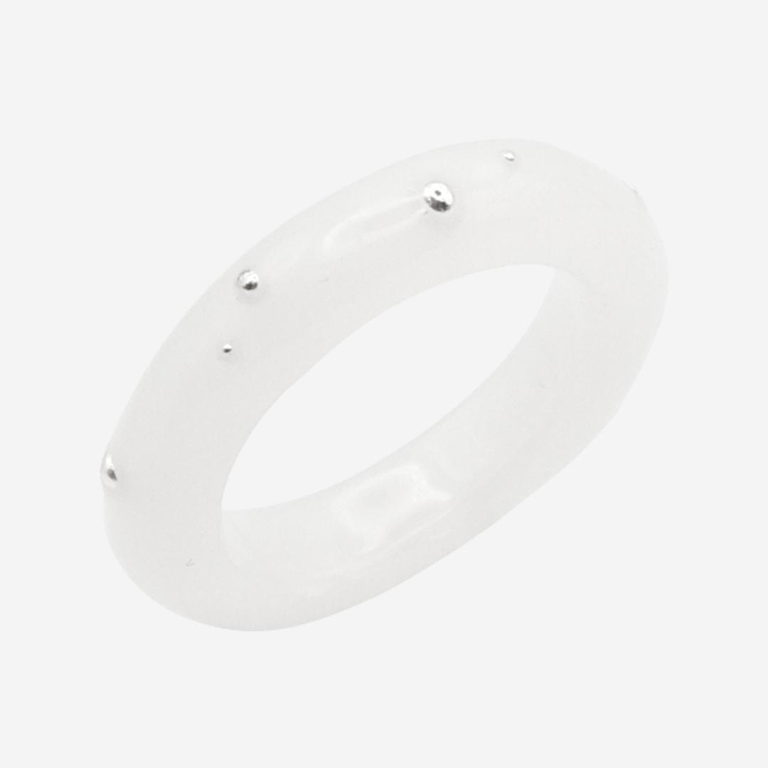 Nff Little Sign Ring White