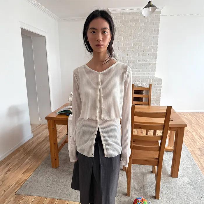 TWIN LAYER KNIT TOP (ivory)