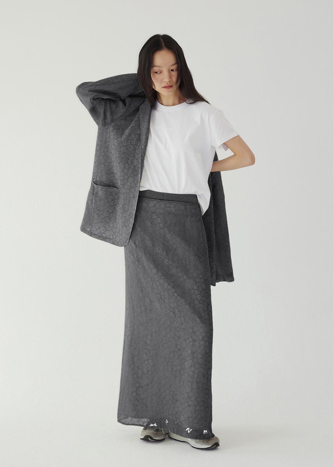 [ 1차 프리오더 ]  [ 바로배송 ]  BABY FLOWER SKIRT [CHARCOAL]