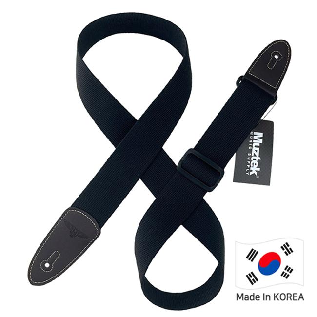 Muztek 기타&베이스 스트랩(MS-AC-02) Black 블랙