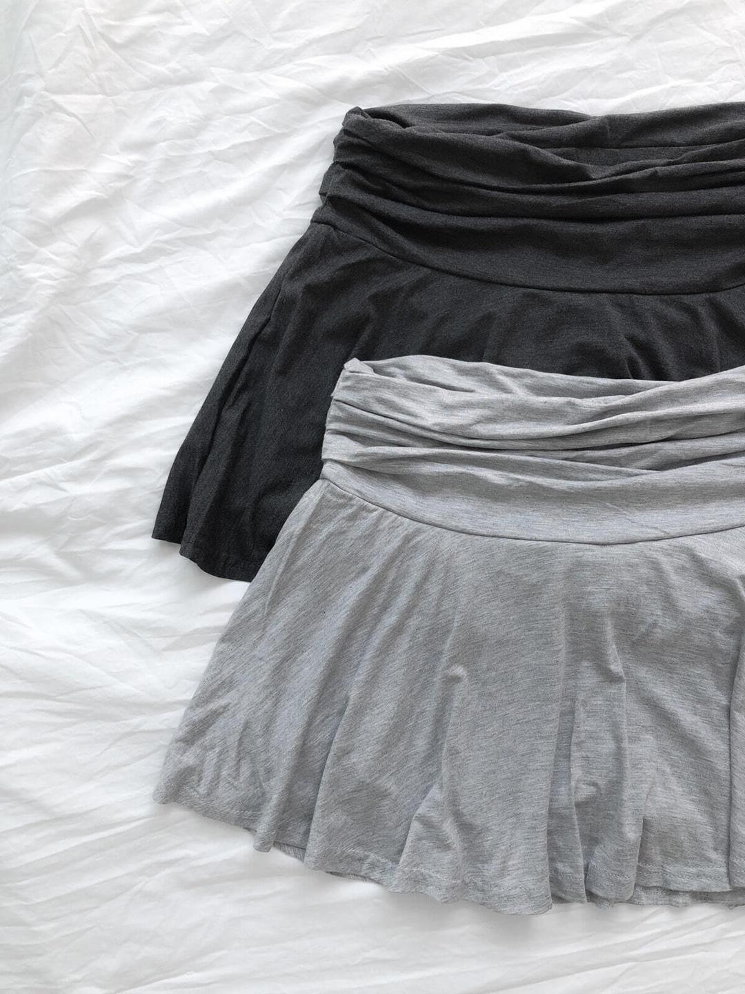 rayon shirring skirt (2c)