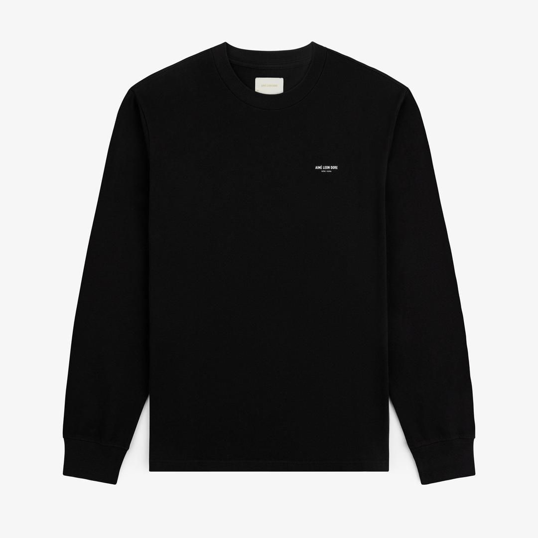 Long-Sleeve Micro Logo Tee - JET BLACK / XS