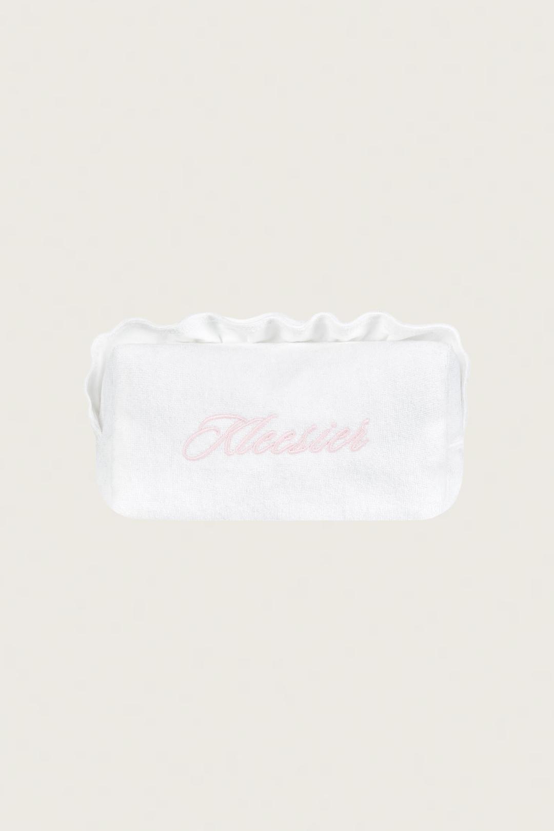 Momo ruffle pouch, White