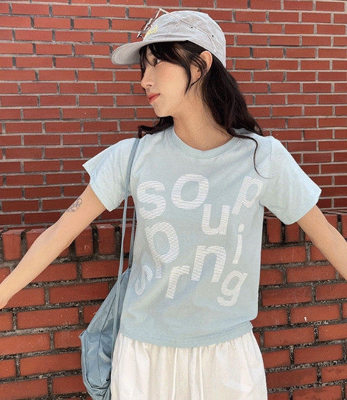 [모델추천]리쥬 프린팅 크롭 반팔티(4colors)