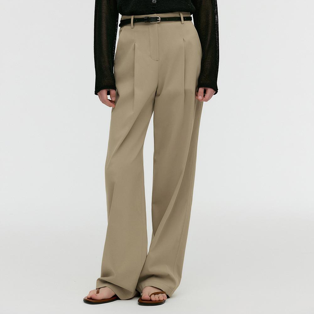 에센셜 원 턱 와이드 팬츠 베이지 MDPT049BEIGE