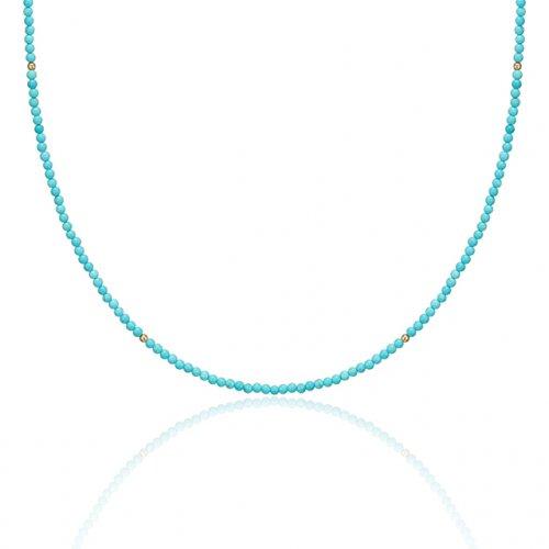 14K 터키석 비즈 목걸이