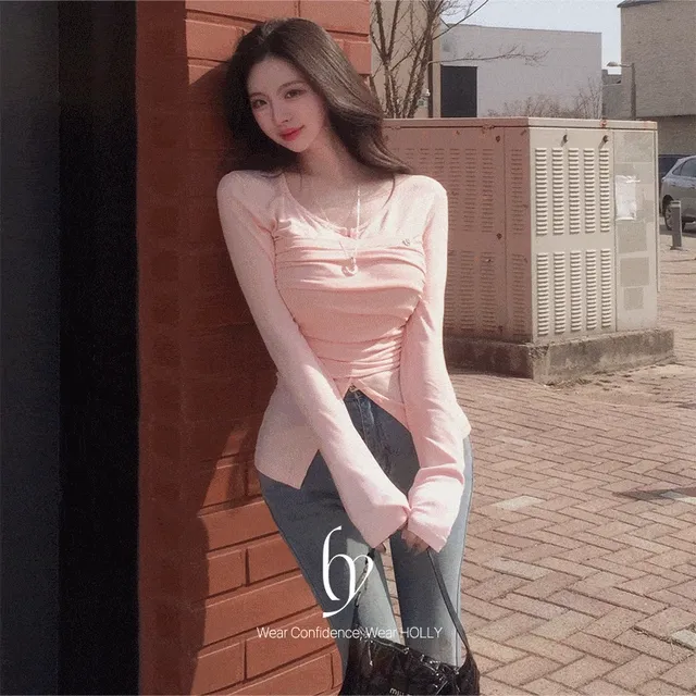 (2size)[데이트룩🌸/예쁨보장] made 로밍 레이어드 셔링티 봄신상