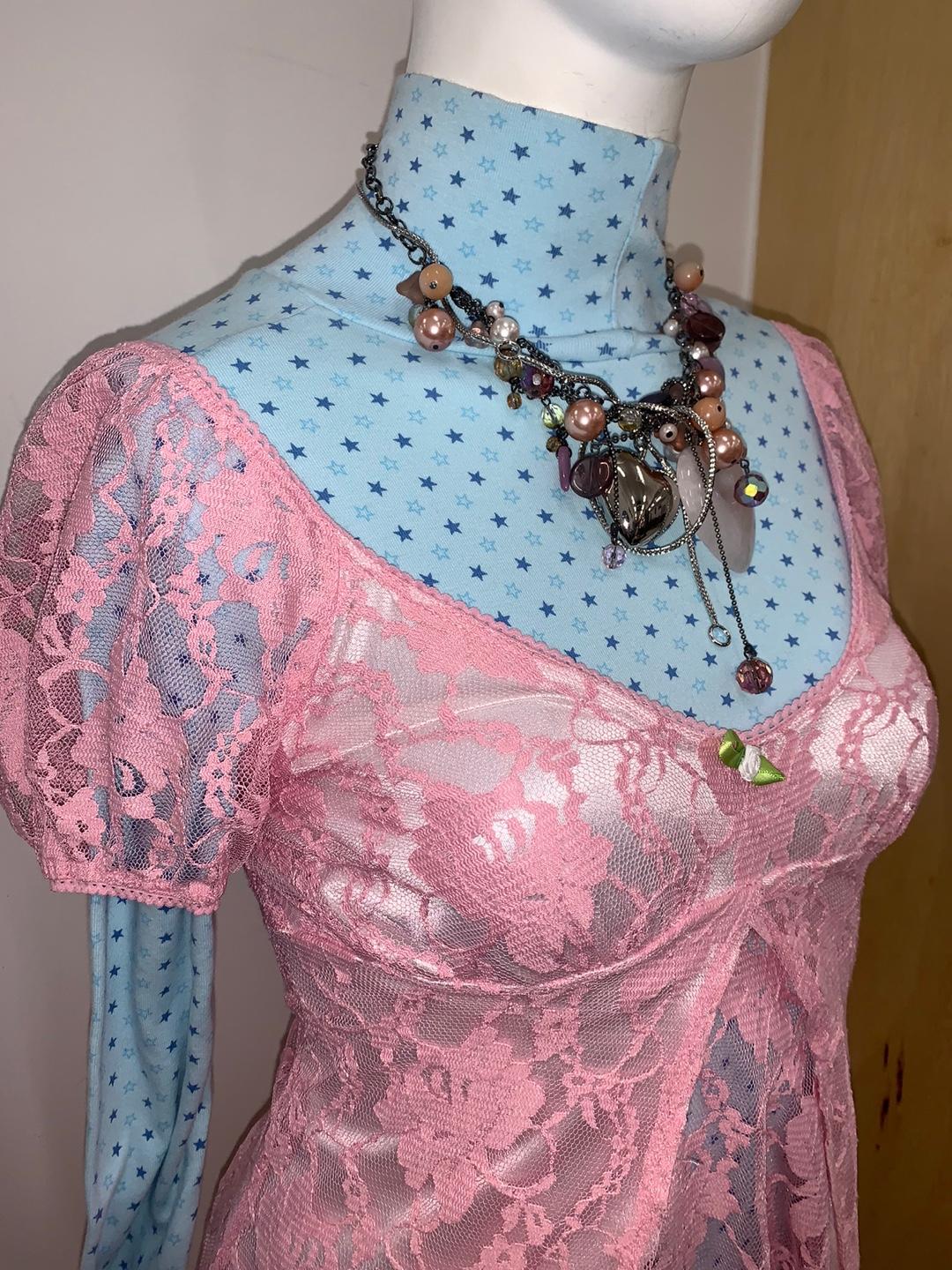 pink lace dress