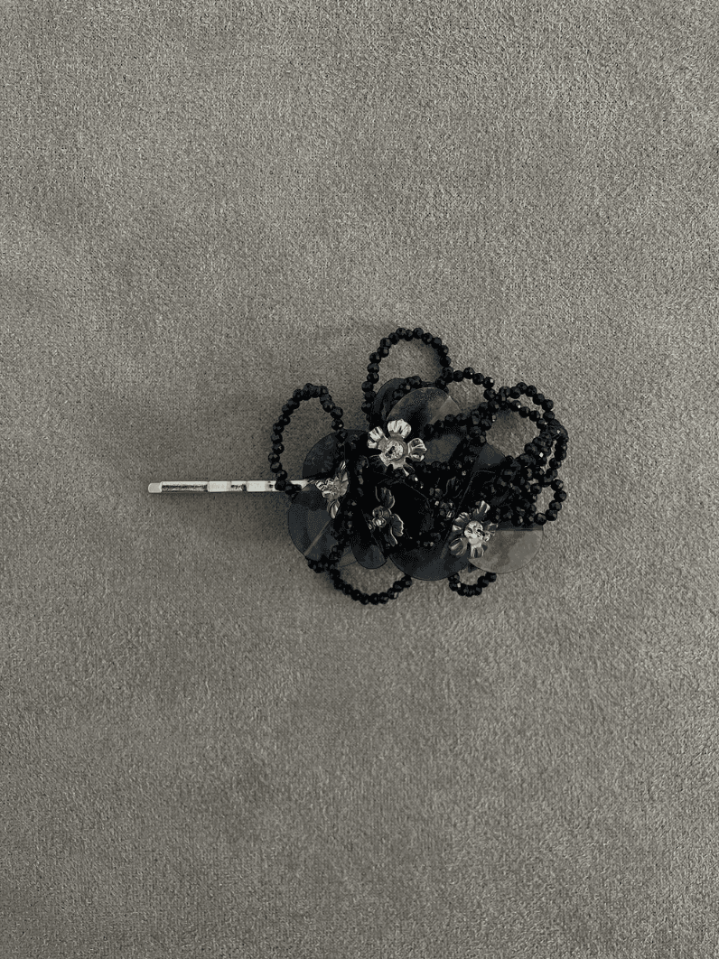 Bouquet stone hairpin - Black