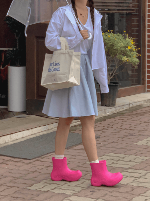 버터플라이 레인 부츠 (3color) 레인부츠/장화/비오는날/장마룩/여름신발/데일리부츠/미들부츠/베이직부츠/라운드코부츠/날씬부츠/종아리보정부츠/여행룩/여행/봄코디/데이트룩