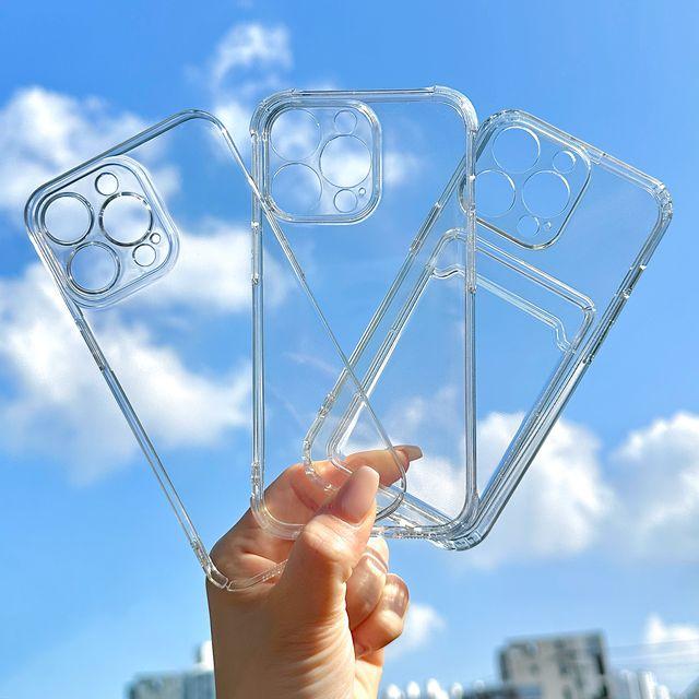 [필름증정 이벤트]아이폰 케이스 핸드폰 케이스 카드 케이스 변색없는 휴대폰 아이폰 커플 아이템 투명 젤리 카드 수납 풀커버 카메라 보호 풀커버 지문방지 12 13 14 pro promax mini  프로 맥스 미니 아이폰 보호필름 증정 매트 하드 생폰