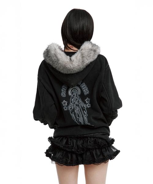 블레스 퍼 집업 후디