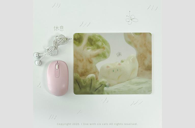 [i live with six cats] 마우스패드_쉬어가자 호박-! (재입고)