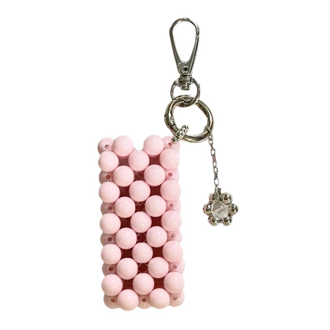 [r-o-m] Bead Bag Keyring 05.baby pink