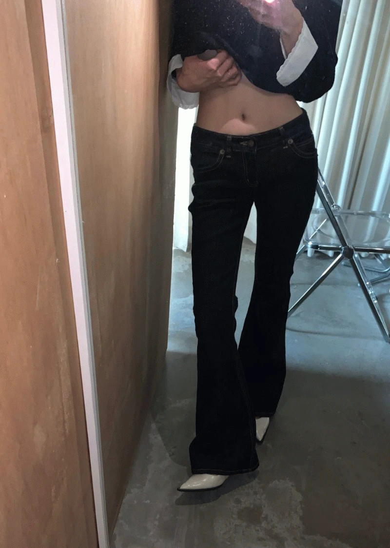 [ OOT / -3kg ] 디퍼댄 로우라이즈 다크 데님 부츠컷  PT