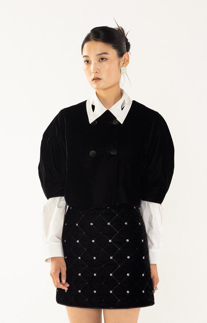 Two-way Crop Jacket_Black