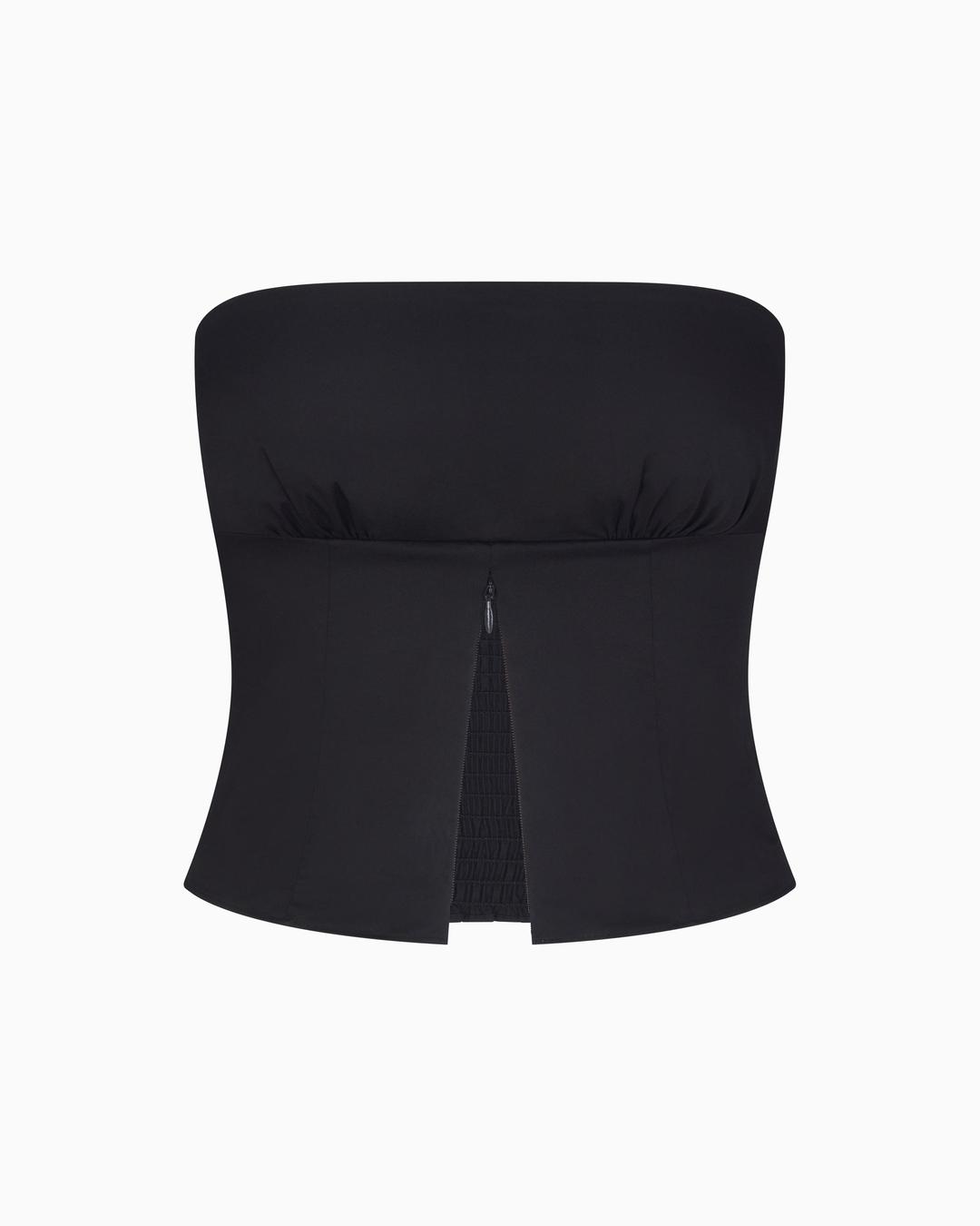 Poplin Tube Top | Black - XXS