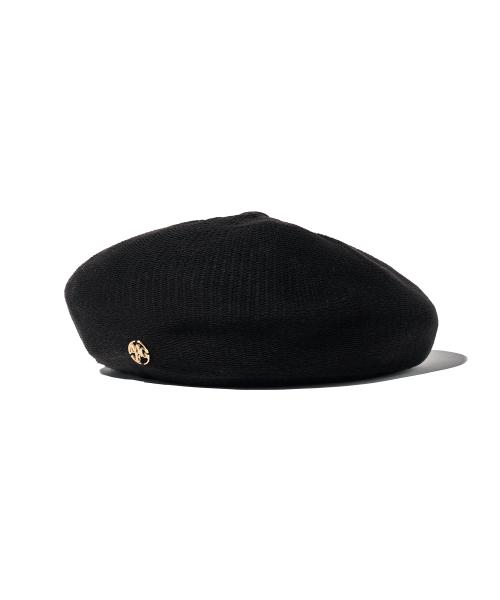 METAL CIRCLE LOGO KNIT BERET black