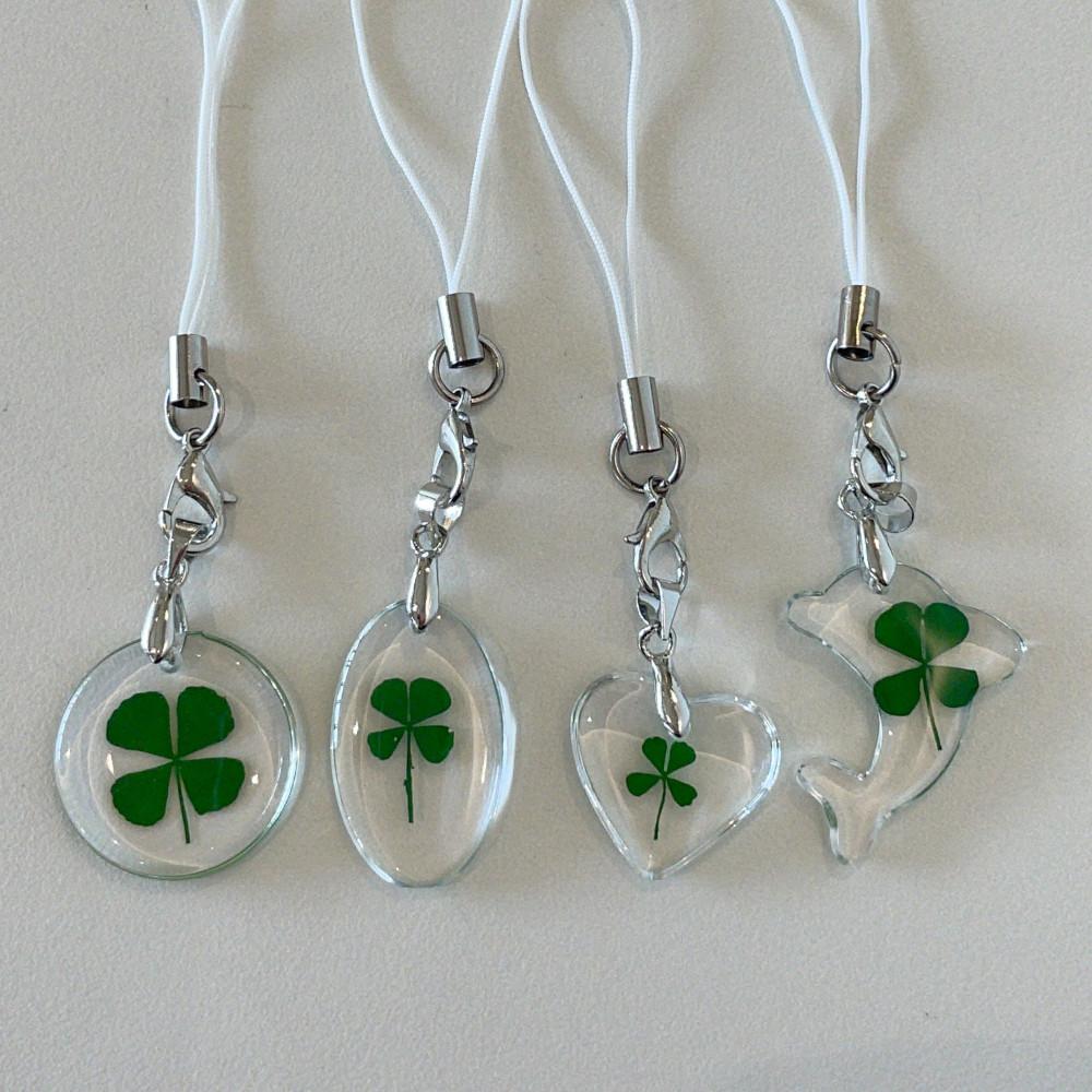 클리어 네잎클로버 핸드폰줄 (4type)