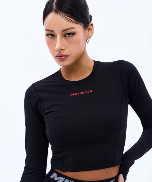 에스테틱 크롭 롱 슬리브 (BLACK)