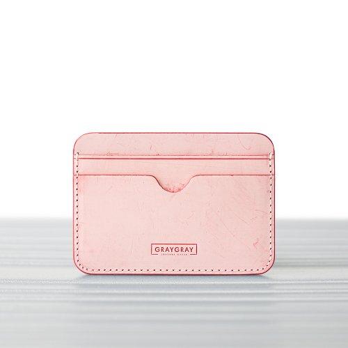 이탈리안 베지터블 페블 카드지갑 왁스 레드