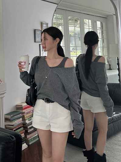 [퀄리티/봄컬러] 울 양 브이넥 허리 잘록핏 루즈 긴팔 브이넥 니트