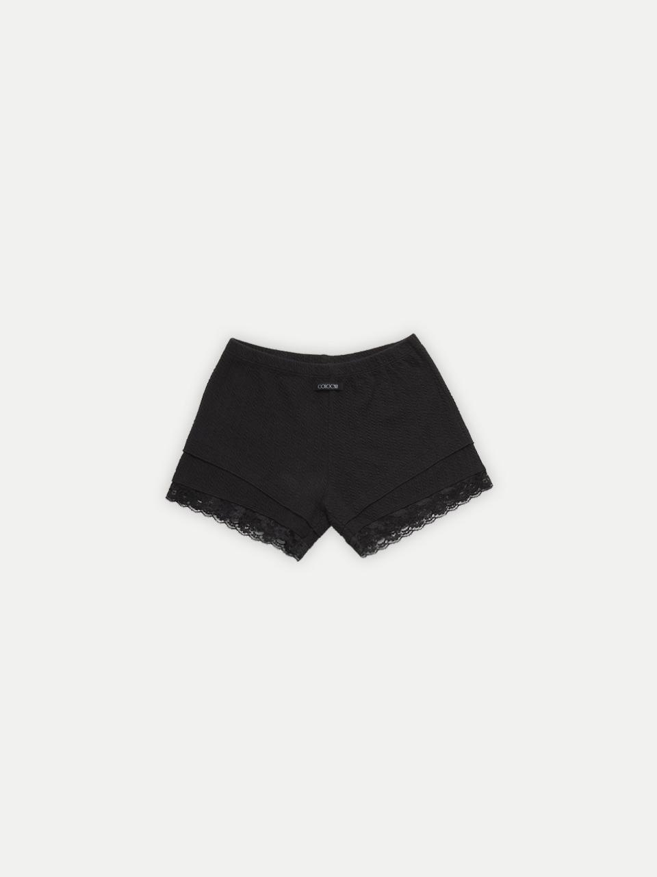 ANFORA LACE SHORTS BLACK