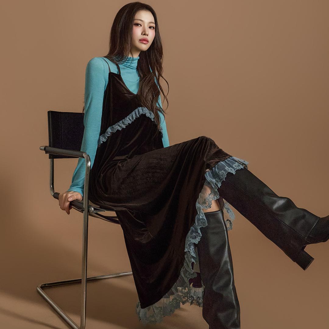 D5159 벨벳 원피스