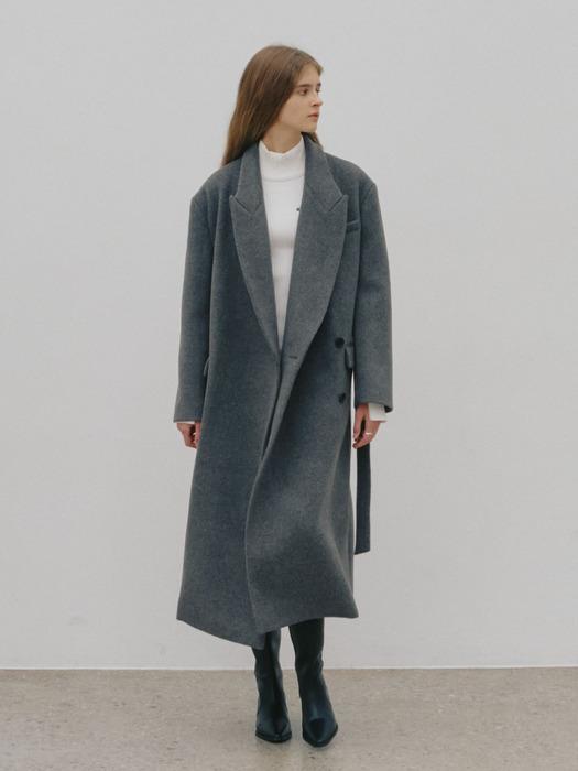 LONDON Cashmere Double Oversized Tailored Coat_Charcoal Gray