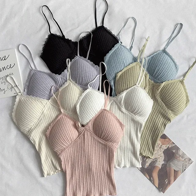 ✨원가정리🔥/오늘출발/1+1할인✨ 캡내장 레이스 슬림핏 브이넥 골지 나시