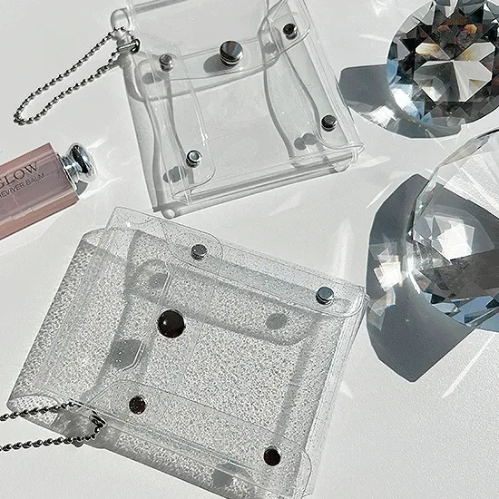 투명PVC/미니파우치/투명키링 투명미니파우치 PVC파우치 방수파우치 수납파우치 키링파우치 꾸안꾸 화장품파우치 립스틱파우치 카드지갑 투명지갑