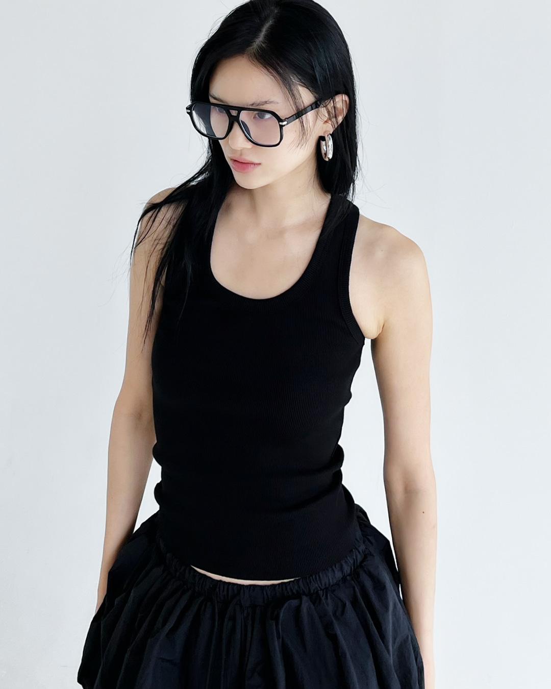 Royal Ribbed Sleeveless Top