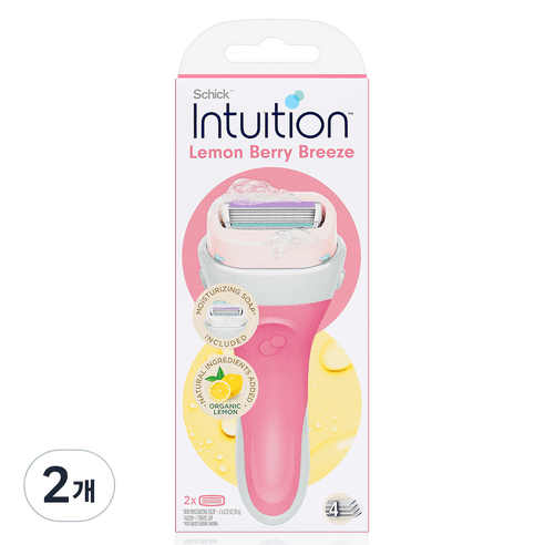 인튜이션 레몬베리 브리즈 여성제모기 핸들 핑크 + 면도날 2입 - 여성면도기 | 쿠팡