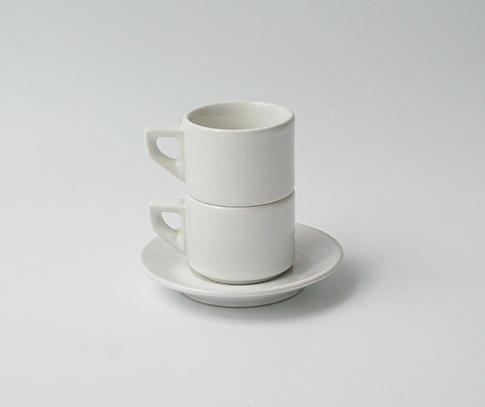 [vintage] ACF 화이트 유광 에스프레소잔 (ACF glossy white espresso cup & saucer)