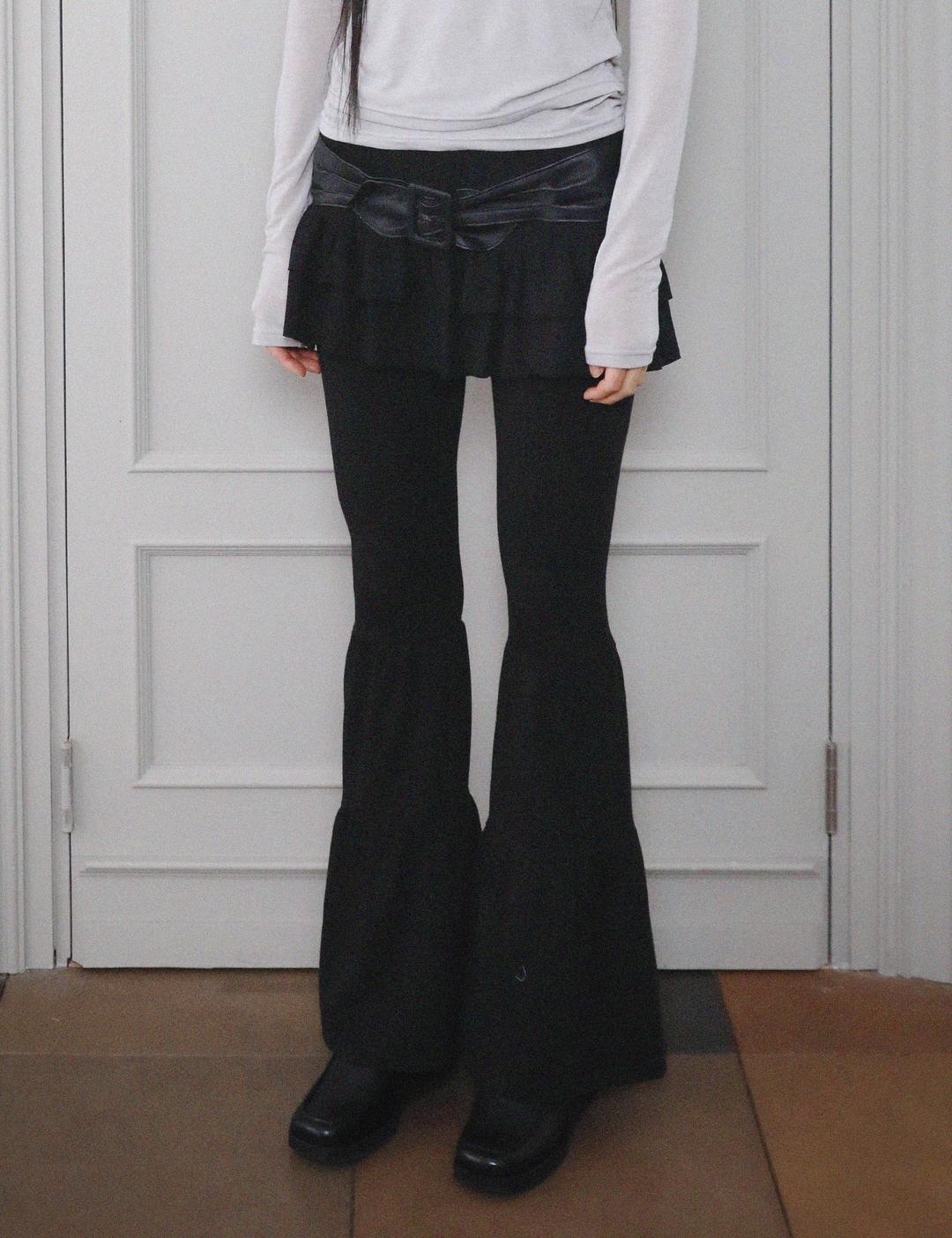 CANCAN SHIRRING SKIRT PANTS(BLACK)