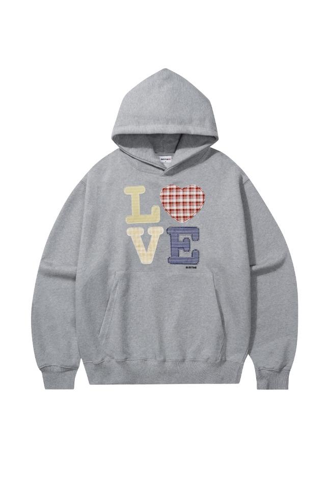 [10월 31일 발송]  헬로 월드 패치워크 LOVE 후드티_그레이