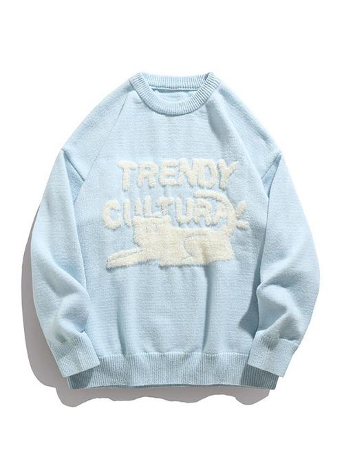 그루밍 레터링 라운드넥 니트 (10/18일 발송)