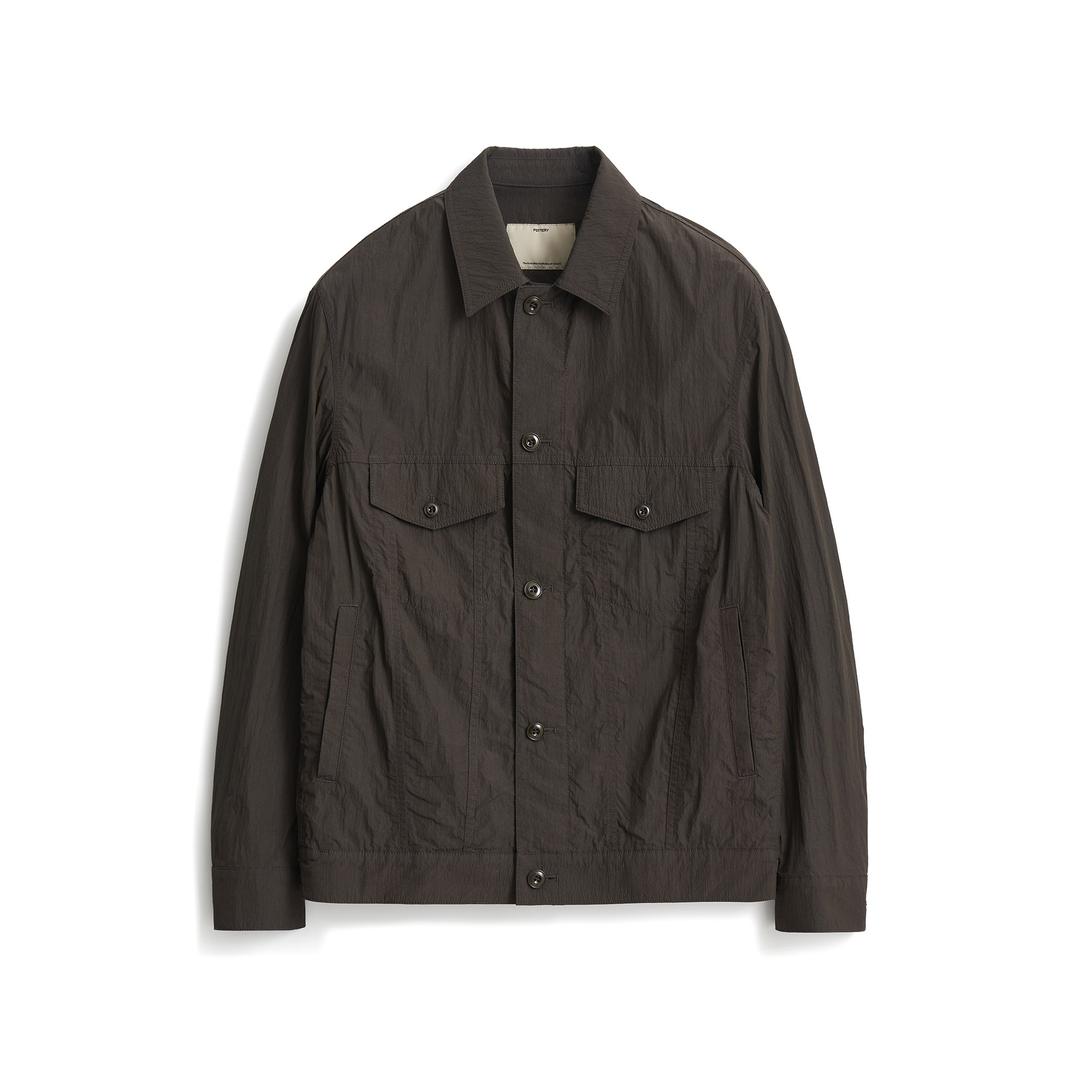 Nylon Trucker Jacket_Charcoal