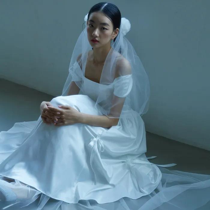 Bridal Bow Bow Dress_white