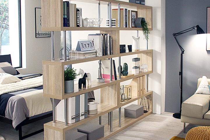 밸런스 수납선반 겸 와이드 파티션책장 2colors