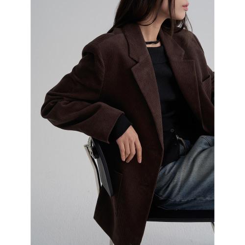 코듀로이 테일러드 재킷  브라운