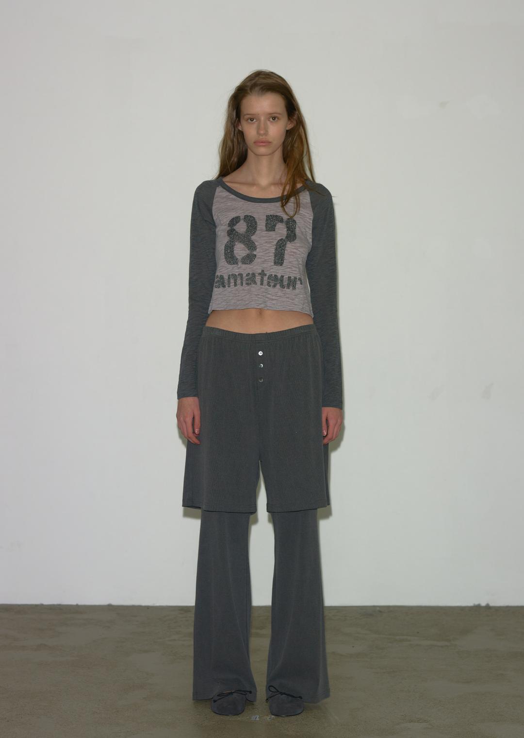 SLUB RAGLAN TEE CHARCOAL