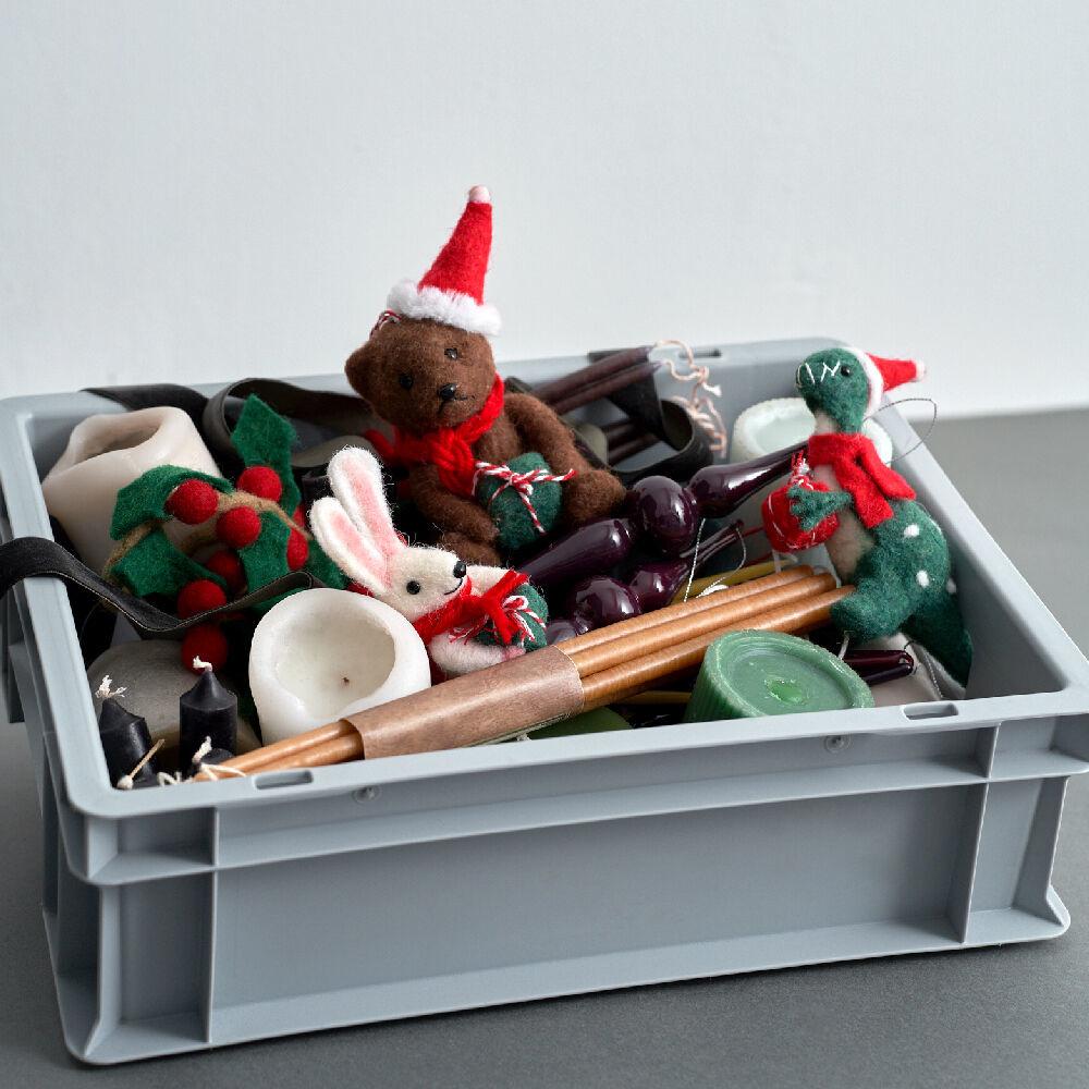 펠트 오너먼트 - 토끼 산타곰  공룡