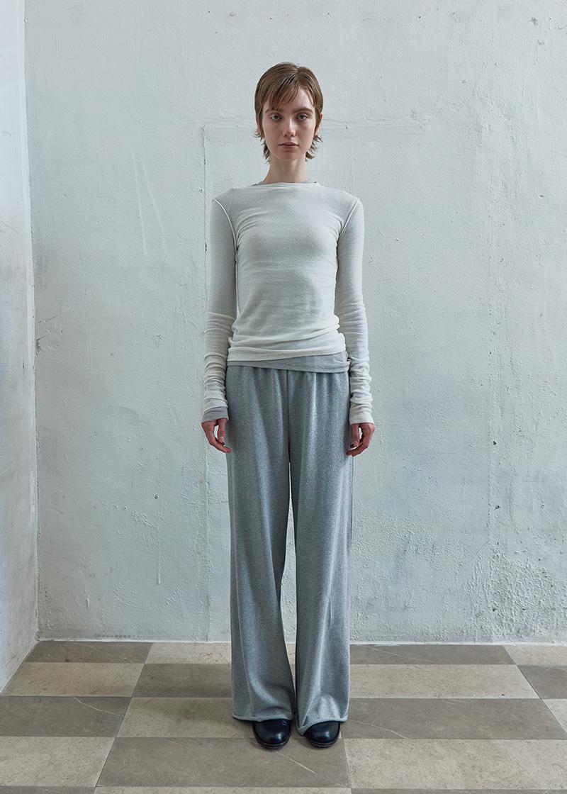 RELAXED WIDE-LEG SWEATPANTS IN MELANGE GREY