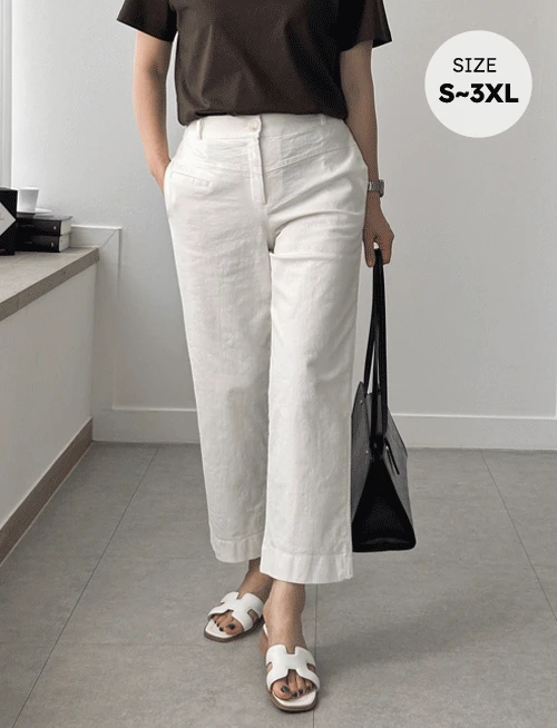 크롭 중통 밴딩스판바지_S,M,L,XL,2XL,3XL-3color, 사방스판 편안함가득 -짱짱 뒷밴딩, 똥배잡은 디테일-경쾌한 핏, 쉬운코디 척척-일상🤎,  중통핏의 마법