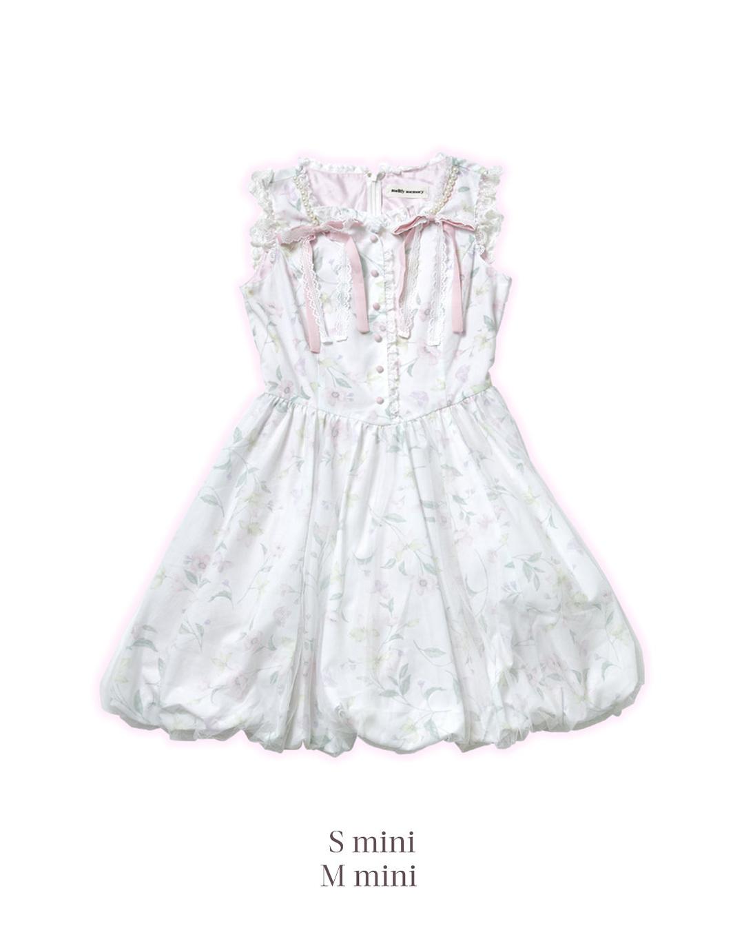 【3月発送】Blooming butterfly balloon ワンピース - WHITE / S mini