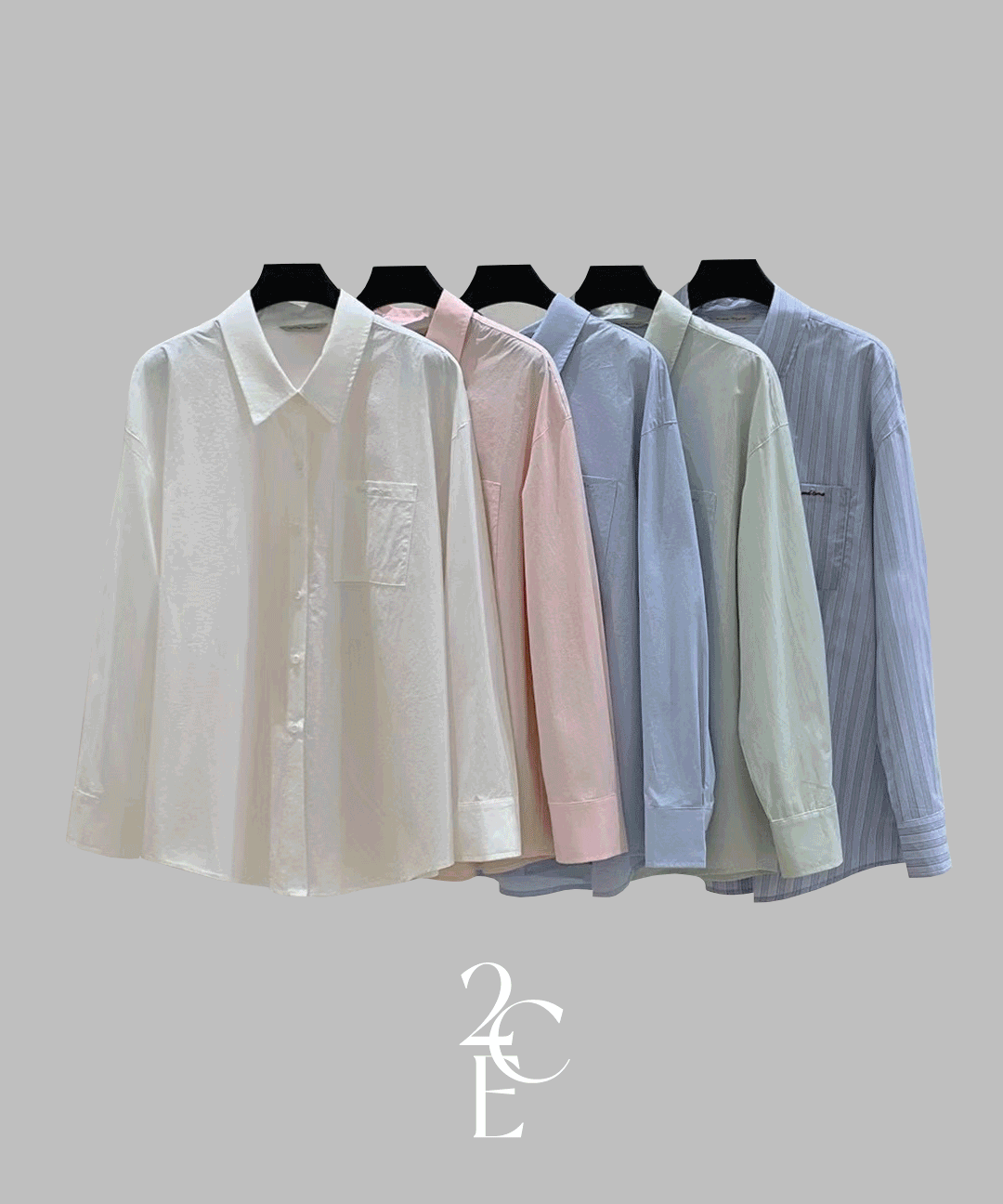 헤브 무지 로고 자수 봄 루즈핏 셔츠 (5color) 텐셀 코튼 오버핏 스트라이프 남방