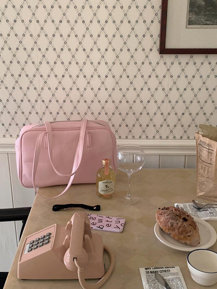 (4color)볼러 파스텔 스퀘어 레더 빈티지 숄더백 가방