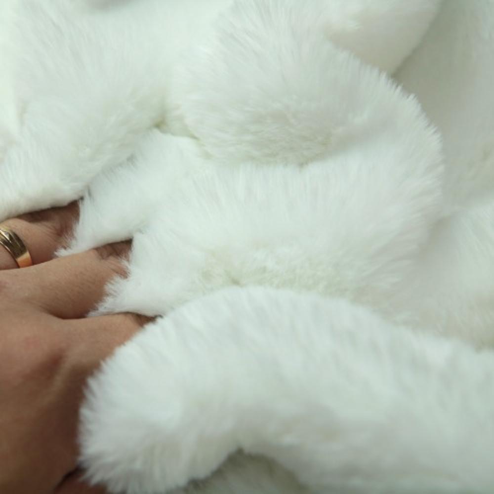 털원단 밍크극세사 20mm 마일드화이트