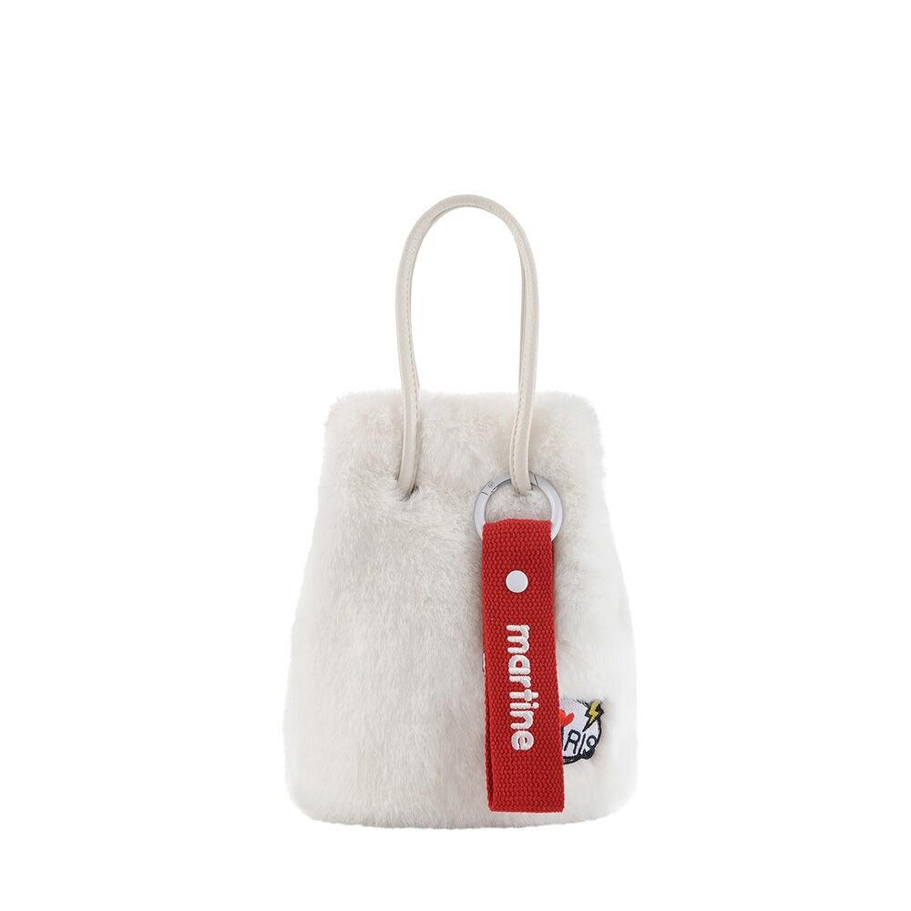 Fur Mini Bucket Bag_White